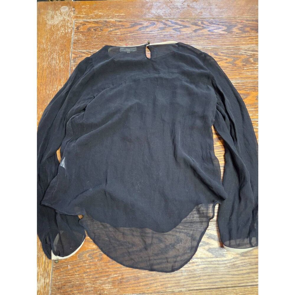 Celine black sheer long sleeve shirt sz Medium - Picture 4 of 4